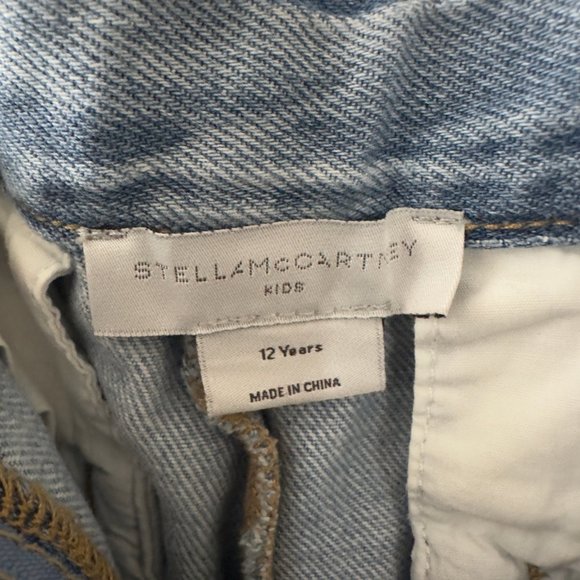 Stella McCartney Kids Size 12 Years Old Raw Hem Jean Light Wash - Picture 4 of 8